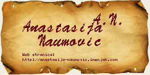 Anastasija Naumović vizit kartica